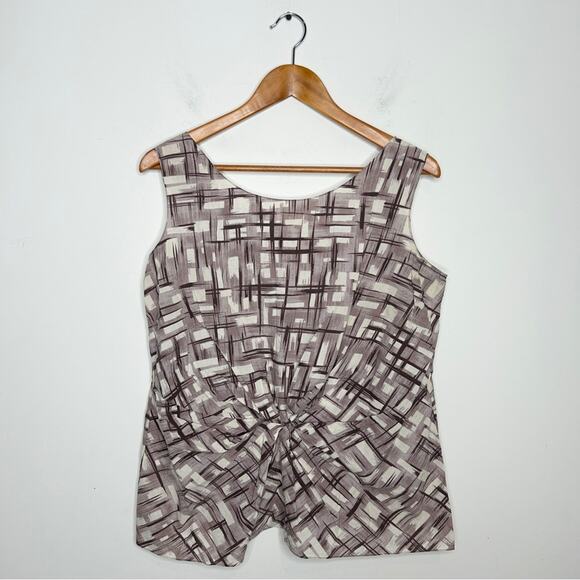 MARNI Blouse Top Size 8 Made in Italy Abstract Print Twist Front Quiet Luxury - Picture 2 of 8